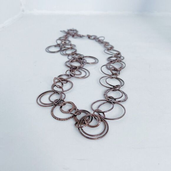 y2k Vintage Daisy Fuentes Circle Necklace Rings Bronze - Picture 5 of 6